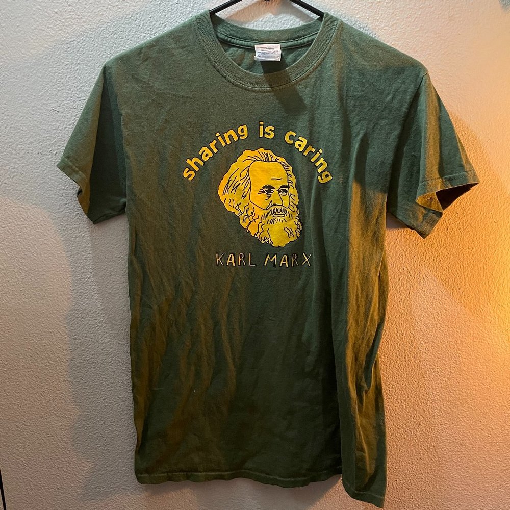 Vintage washed Olive Army Green graphic T-Shirt